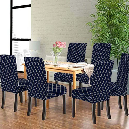 Vista 35 de CAPSCEOLL Christmas Dining Chair Covers,Snowflakes Festive Winter Pattern Stretch Chair Covers for Dining Room Set of 2 Washable Spandex Parson