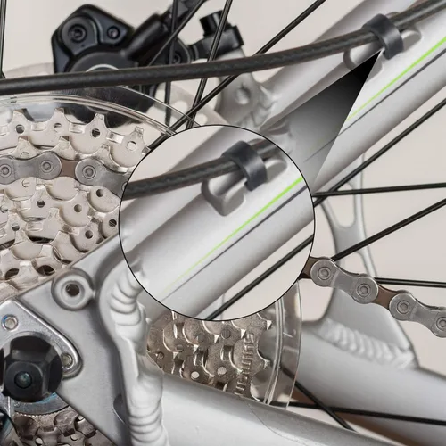 Vista 5 de 100 piezas de clips en C para bicicleta, abrazaderas de guía de manguera, cables de cambio de freno con caja de plástico para bicicleta MTB