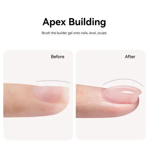 Vista 4 de MAYCHAO Gel constructor de uñas color rosa nude, fortalecedor de uñas de 0.5 onzas líquidas en una botella, gel duro para extensión de uñas, secado