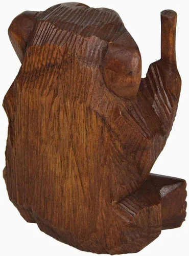 Vista 2 de WorldBazzar Brand - Estatua de madera de dedo medio de 6 pulgadas que da vueltas al pájaro