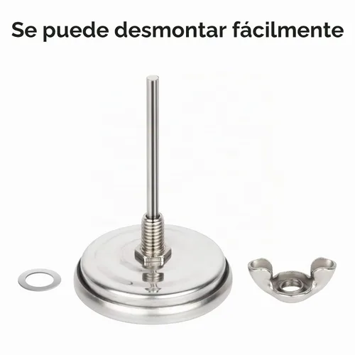 Vista 4 de Termómetro para barbacoa, medidor de temperatura, parrilla de carbón de acero inoxidable de 2 pulgadas, para ahumar, indicador de temperatura