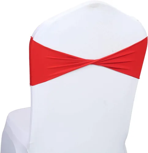 Vista 17 de MDS Paquete de 100 bandas de elastano para silla, bandas lisas sin hebilla, reutilizables, elásticas, para decoración de bodas, recepciones, Azul
