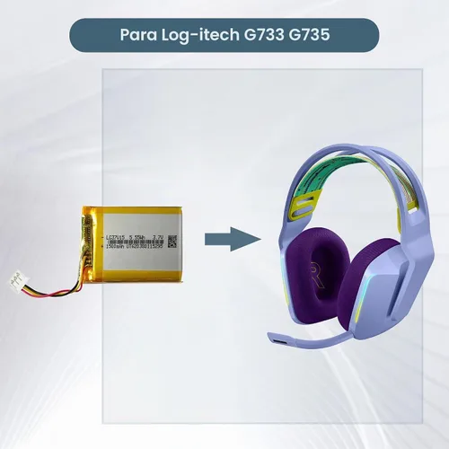 Vista 4 de Batería de repuesto 533-000181 compatible con Logitech G733 G735, 1500mAh 3.85V, con kit de herramientas de reparación