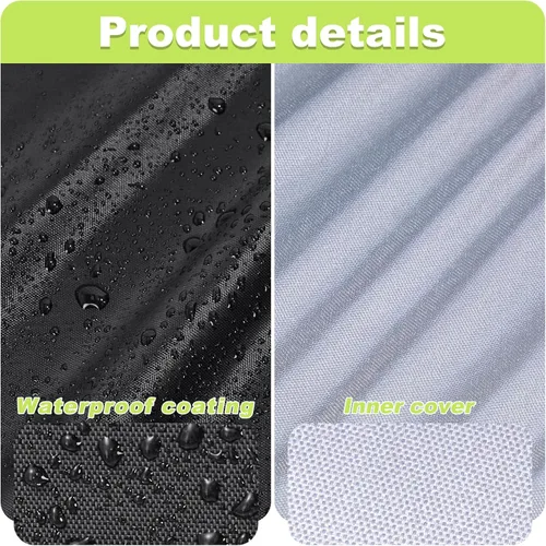 Vista 3 de Funda para Silla Apilable de Exterior Impermeable, Uranshin Fundas para Muebles de Patio Exterior Sillas Apiladas 210D, Fundas para Sillas