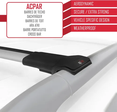Vista 7 de Compatible con Dacia Sandero STEPWAY 2012-2020 Barra transversal para techo de coche, modelo gris