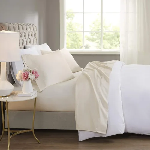 Vista 9 de Beautyrest BR - Juego de sábanas de mezcla de algodón refrescante de 600 hilos con bolsillo profundo de 16 pulgadas, para todas las estaciones, Gris