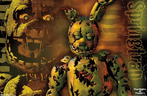Vista 9 de Trends International Five Nights at Freddy's - Póster de pared Springtrap, 14.725 x 22.375 pulgadas, versión con marco de madera tipo granero