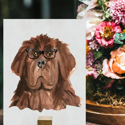 Vista 103 de Andaz Press Póster impreso para pared de perro, 8.5 x 11 pulgadas, Bulldog inglés con gafas negras, 1 paquete, regalo de cumpleaños de Navidad, sin