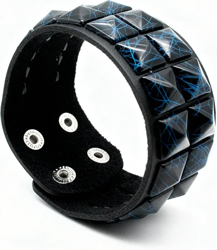 Vista 4 de 3 pulseras punk, pulseras de cuero con tachuelas, pulsera emo, pulseras góticas ajustables para hombres y mujeres