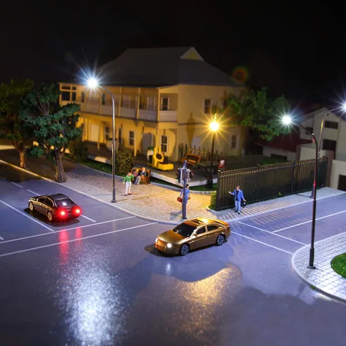 Vista 6 de Evemodel EC100 12PCS 1:87 HO Modelo LED iluminado coche con 12 V luces delanteras y traseras diseño