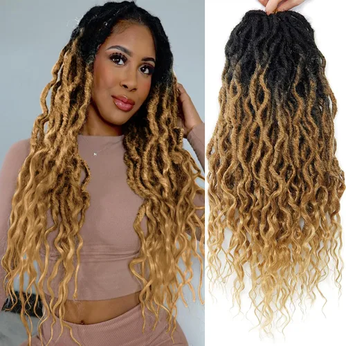 Vista 48 de Rizos de cabello sintético tejido en crochet de 16 pulgadas, 8 paquetes, Rizos de cabello tejido en crochet pre-enlazados con extremos rizados