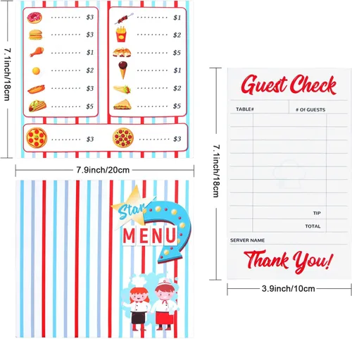 Vista 5 de Keymall Juego de disfraz de camarero para niños, kit de disfraz de proveedor, 6 piezas, delantal, pajarita, guantes, tarjetas para Halloween, juego