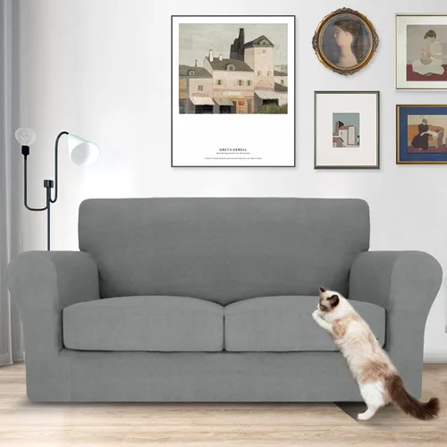 Vista 66 de MAXIJIN 2 piezas de fundas para silla con brazos, funda para silla de sofá para sala de estar, funda elástica para perros para una silla con 1 cojín