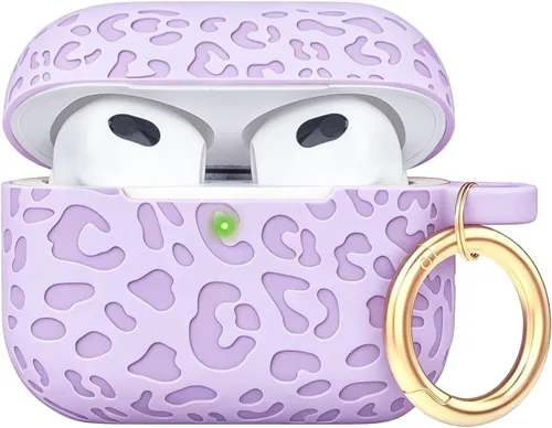 Vista 42 de Compatible con funda AirPods Pro 2019, Gawnock Funda de silicona suave y flexible para funda AirPods Pro para mujeres y niñas con llavero (Caqui)