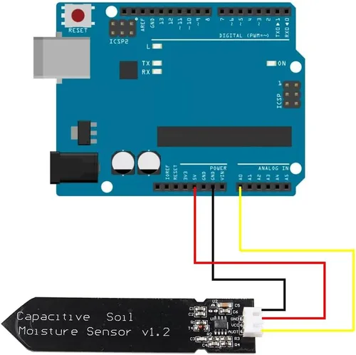 Vista 4 de 5 piezas de módulo de sensor de humedad del suelo capacitivo analógico 3.3~5.5V, sensores de detección de humedad resistentes a la corrosión