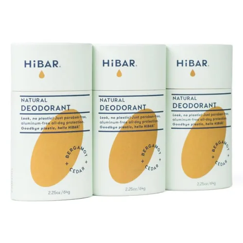 Vista 13 de HiBAR - Desodorante de bergamota y cedro - Sin plástico - Sin aluminio - 1 Desodorante natural, protección durante todo el día, con cera de semillas
