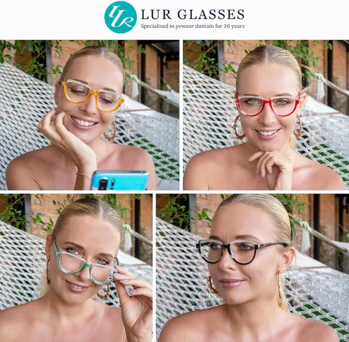 Vista 2 de Gafas de lectura para mujer, paquete de 4 lectores con diseño de media luna para mujer