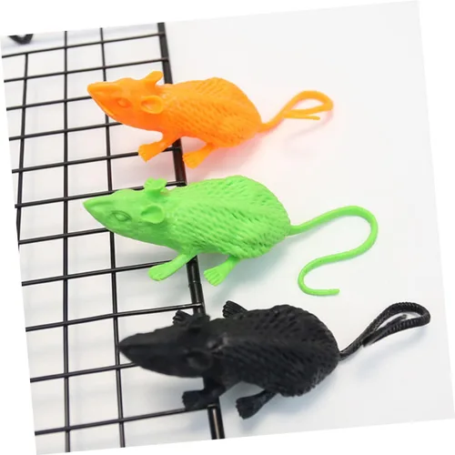 Vista 8 de 18Pcs Halloween Simulation Mouse Ornaments Soft Tricky Animal Props for Scary Pranks and Festival Decorations in Black Orange Green