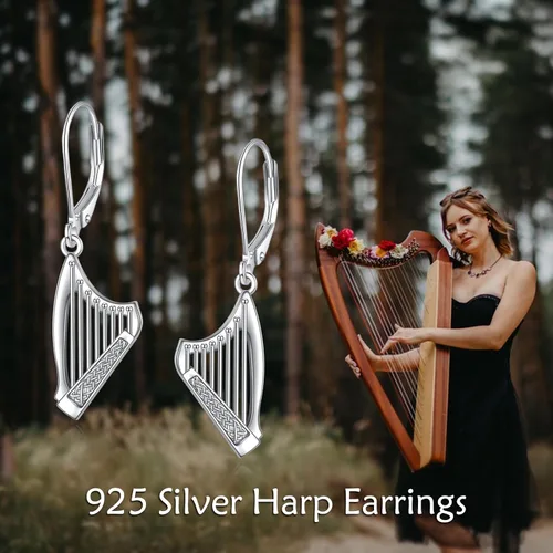 Vista 6 de YFN Aretes deportivos y de música de plata de ley para amantes del deporte, amantes de la música, regalos de joyería para mujeres, niñas, hombres