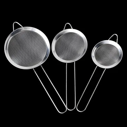 Vista 8 de Mini tamiz/colador profesional -cocina de acero inoxidable harina té colador malla colador tamiz filtro tamiz