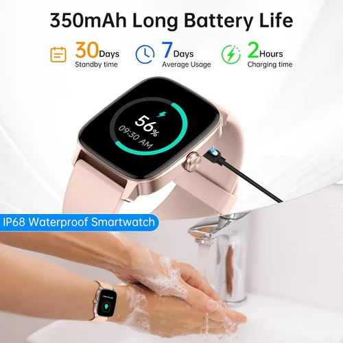 Vista 8 de Relojes inteligentes para mujeres y hombres con llamada Bluetooth y voz AI, monitor de actividad física HD de 1.85 pulgadas con monitor de sueño