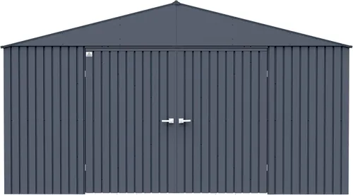 Vista 13 de Arrow Shed Elite - Cobertizo de almacenamiento de acero para exteriores de 14 x 16 pies de alto con puertas altas y puertas con cerradura