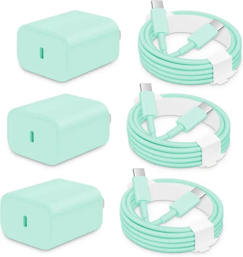 Vista 15 de Cargador AISNI USBC para iPhone Duo/18 Pro Max/17/16/15 Cargador de carga Azul