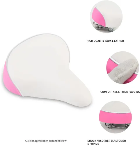 Vista 2 de Asiento ancho de bicicleta para niñas, morado y rosa Rosado