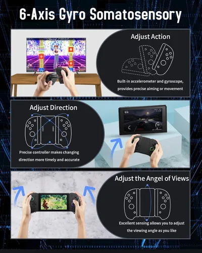 Vista 5 de binbok Switch Joypad Controller for SwitchSwitch OLED, Wireless Controllers Replacement Switch Controller 8 Colors Adjustable LED Handheld