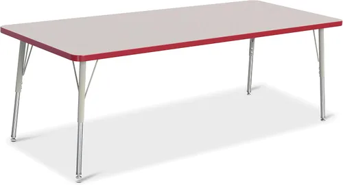 Vista 10 de Berries Mesa rectangular para actividades, altura A, Gris/Negro/Negro, 1