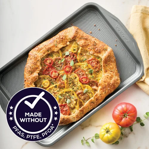 Vista 5 de Circulon Total Bakeware - Bandeja antiadherente para hornear galletas, 10 x 15 pulgadas, color gris oscuro