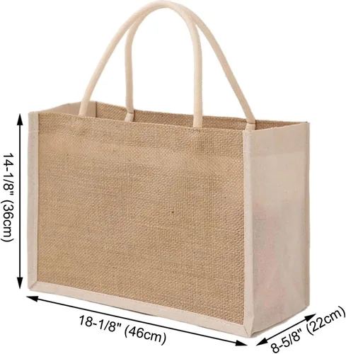 Vista 3 de TopTie 6 bolsas de yute reutilizables de arpillera para compras de comestibles, bolsa de dama de honor para boda