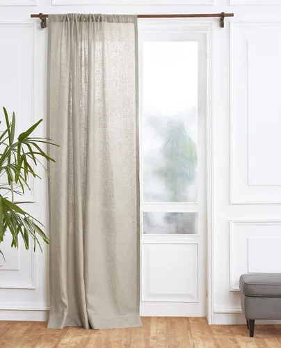 Vista 11 de Solino Home Cortina de lino europeo color beige, 52 x 96 pulgadas, filtro de luz, con bolsillo para barra, 96 pulgadas, 100% lino puro, tratamiento