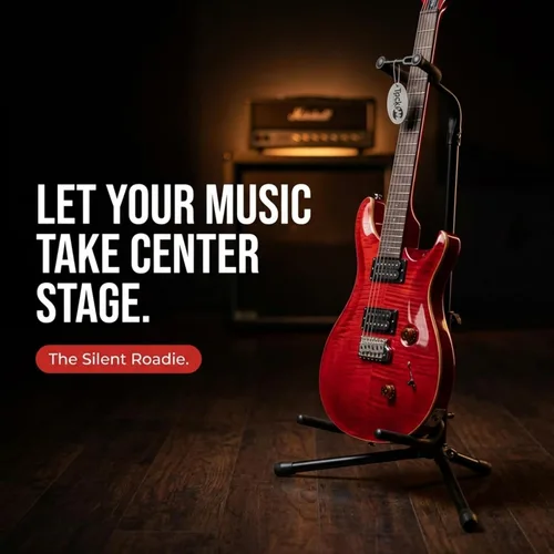 Vista 7 de RockJam Soporte de guitarra vertical con brazos acolchados y bloqueo