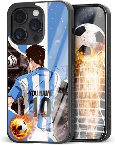 Vista 20 de Fundas personalizadas con nombre y número de fútbol para iPhone 11, 12, 13, 14, 15, 16, 17, 16 Pro Max Plus Mini, Samsung Galaxy Note10 Note20 S8 9