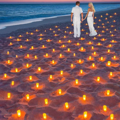 Vista 6 de Esup Velas recargables sin llama, parpadeantes, 12 unidades, con base blanca, decoración de fiestas, bodas, bar, familia, cena al aire libre picnic