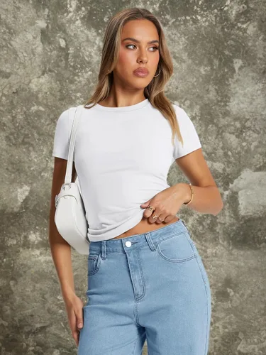 Vista 6 de Trendy Queen - Camisetas básicas para mujer, camisetas de verano, manga corta, ajustadas, linda ropa de entrenamiento para gimnasio