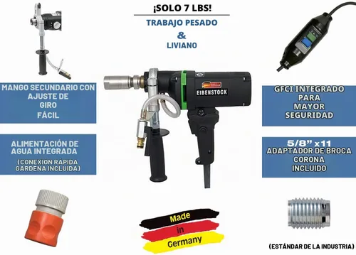 Vista 4 de CS Unitec END 1550 P - Taladro de núcleo de hormigón de capacidad de 2-5/8 pulgadas - Taladro de núcleo de diamante húmedo - para hormigón