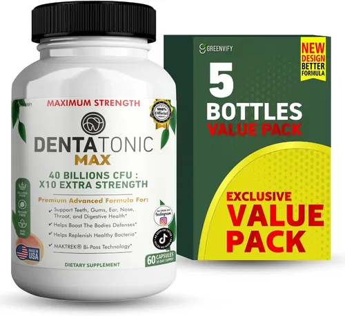 Vista 7 de Suplemento probiótico Denta Tonic Max, 40 mil millones de UFC, 60 cápsulas, apoya la salud oral y digestiva (1)