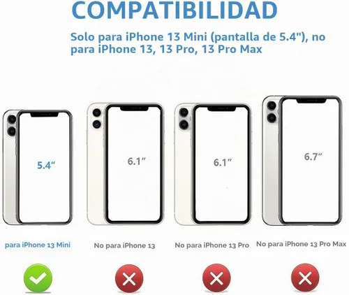 Vista 2 de ONETOP - Funda tipo cartera para iPhone 13 Mini con tarjetero, color negro Kickstand,ID/Cash Holder,Case Wallet with Card Slots,Double Magnetic