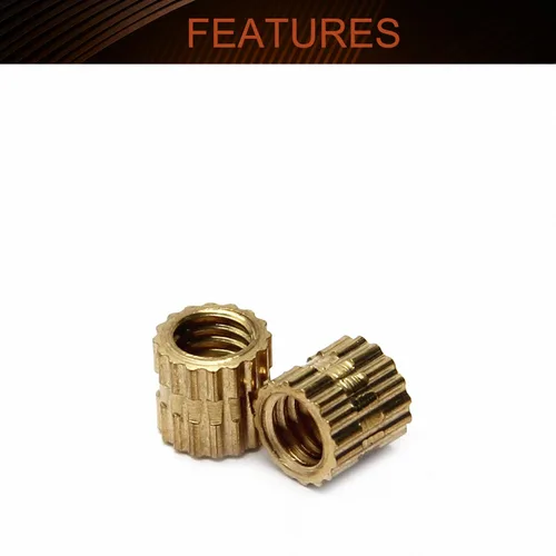 Vista 3 de MroMax Tuercas de inserción moleteadas M4 x 0.197 x 0.197 in (I.DxHxO.D) rosca hembra de latón roscado inserción tuerca de incrustación