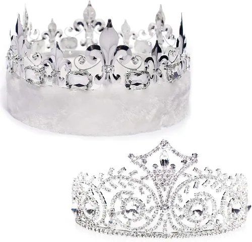 Vista 8 de Corona de flor de Lis con piel sintética y tiara reina Elsa Royalty Set