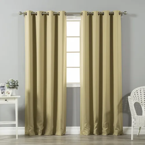 Vista 51 de Best Home Fashion Cortinas opacas aisladas térmicamente - Parte superior del ojal de bronce antiguo - 52" de ancho x 84" Largo - (Juego de 2 Paneles)