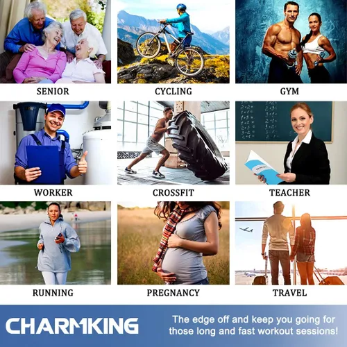 Vista 7 de CHARMKING Calcetines de compresión para mujeres y hombres, 4 pares de 15-20 mmHg, mejor apoyo para atletismo, correr, ciclismo