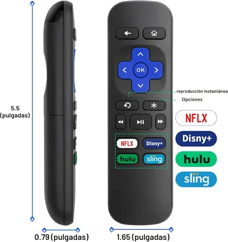 Vista 4 de Control remoto de reemplazo universal para Roku Express, para Roku Premiere, para Roku Box, para Roku Player, para Roku 1 2 3 4 -【NO para Stick o TV】