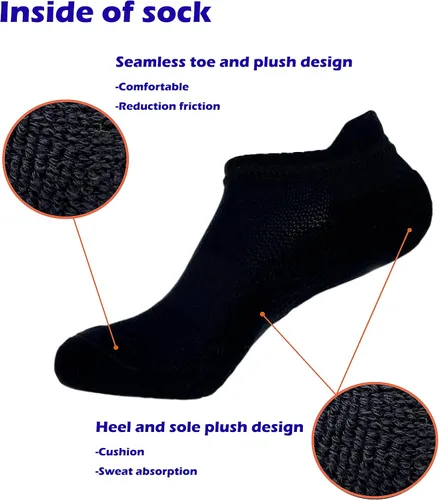 Vista 3 de Hycome 5 pares de calcetines deportivos para correr y correr con cojín de corte bajo