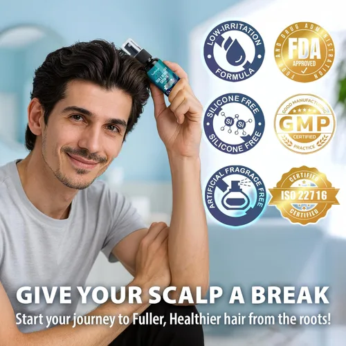 Vista 7 de 5% de minoxidil para hombres Barba: aceite de pelo y barba Spary con biotina, extracto de jengibre, aceite de lavanda