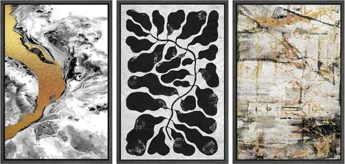 Vista 26 de SIGNWIN Lienzo enmarcado para pared, juego de arte de campos pastorales, flores silvestres, campo rústico, paisaje, floral, ilustraciones modernas