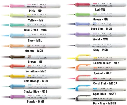 Vista 4 de Zebra mildliner Highlighter Pen Set, 20 Pastel Color Set