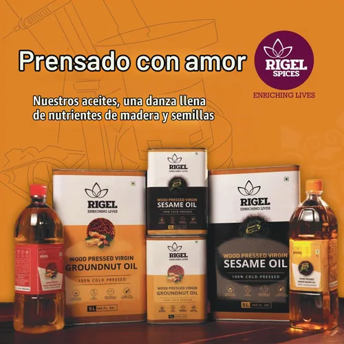 Vista 8 de Rigel Spices Aceite de sésamo prensado en frío molido naturalmente en lata ecológica de 33.8 fl oz (lata de 1 litro) Sin conservantes